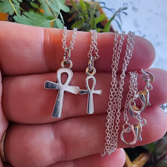 Ankh Necklace 925 Stamped Sterling Silver Chain Egyptian Cross Pendant Necklace - Picture 13 of 14